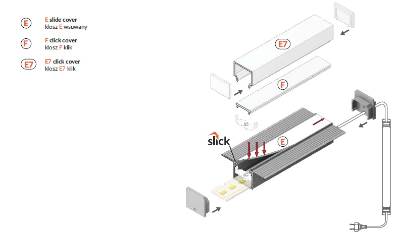 Profil LED LINEA IN20 TRIMLESS EF 1000 Alu Sur Sklep Clarumled Pl